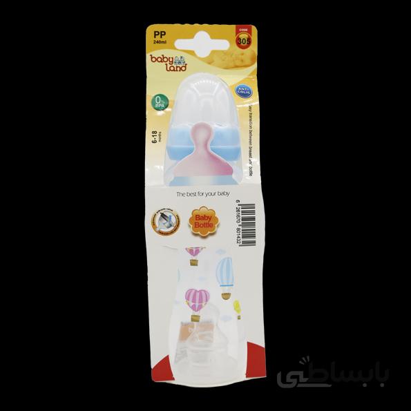 شيرخوري PP کلاسيک ارتودنسي 240ML آويز بی بی لند آبی