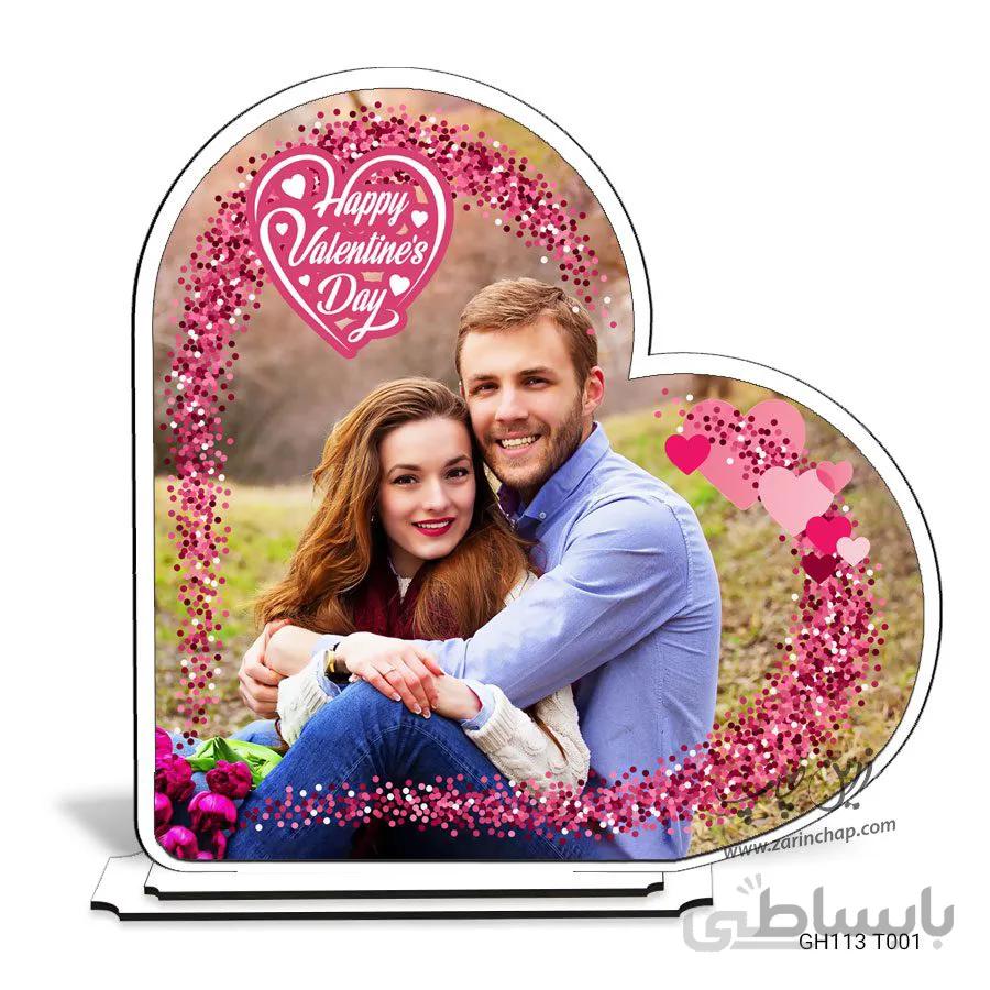 قاب عکس رومیزی قلبی طرح ولنتاین GH113T001