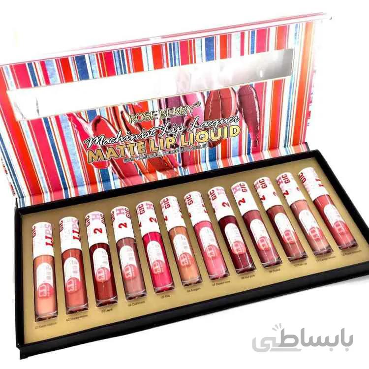 رژ لب مایع مات رزبری Rose Berry پک 12 عددی