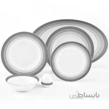 Zarin Iran Italia F Silverliner 2 28 Pieces Dinnerware Set Top Grade ا سرویس غذاخوری 28 پارچه چینی زرین ایران سری ایتالیا اف مدل Silverliner 2 درجه عالی