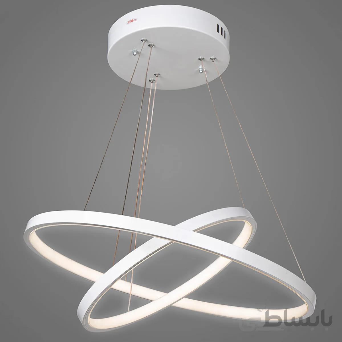 لوستر چشمه نور مدل مدرن کد L6312/2H-WT (مهتابی)