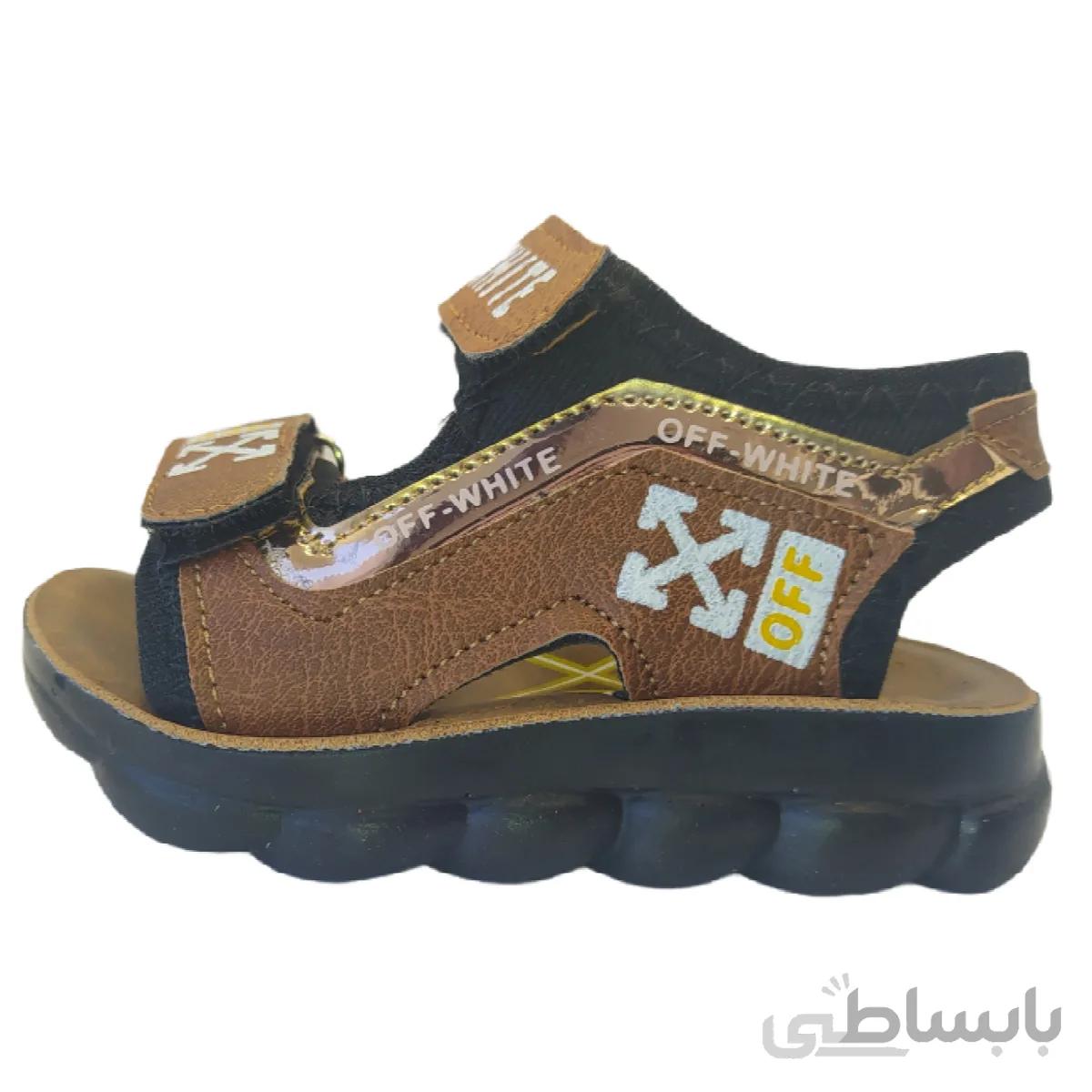 صندل پسرانه اف وایت قهوه ای 22