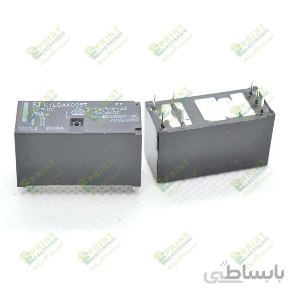 رله 5 ولت کتابی لچ 2 بوبین ۷ پایه 16 آمپر Fujitsu K1LDAK005T