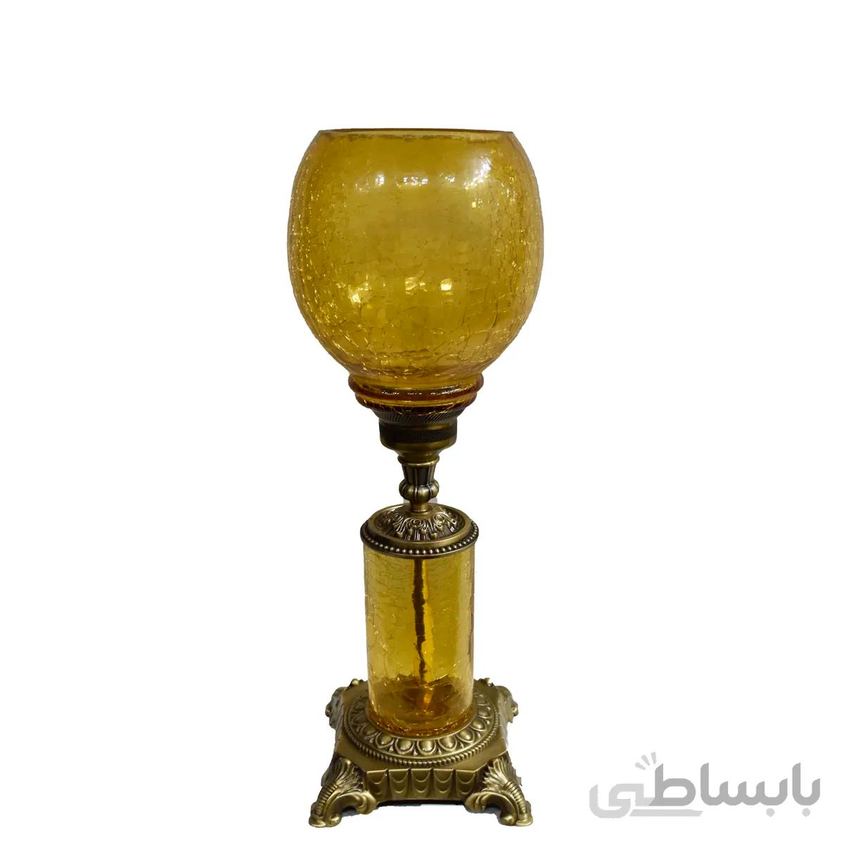 شمعدان عسلی بلند پایه برنز