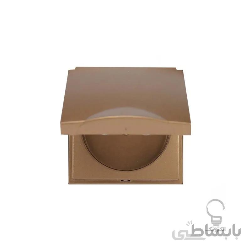 صفحه پریز برق بدون ارت با محافظ کودک بژ طلایی آذین پارت الکتریک