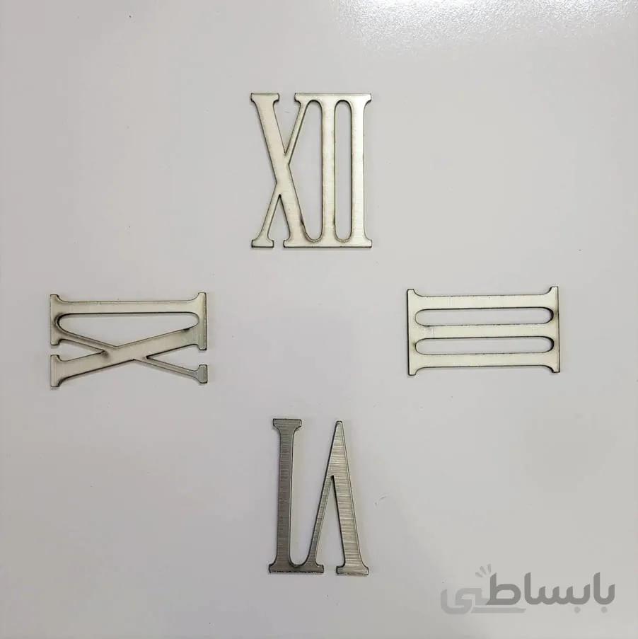 چهار عدد اصلی ساعت یونانی متوسط (نقره ای)
