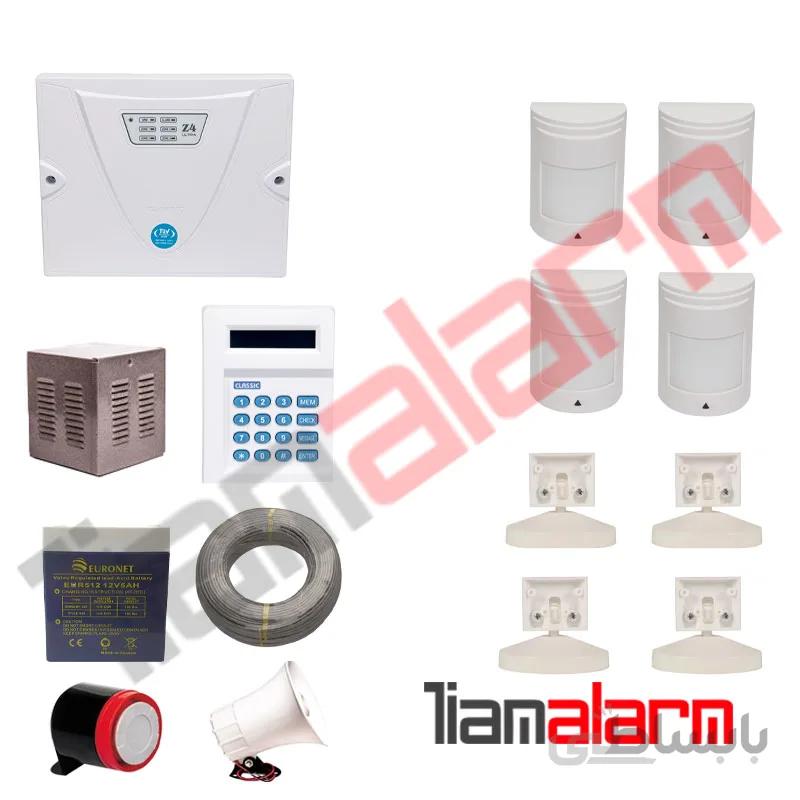 پکیج دزدگیر اماکن باسیم مدل کلاسیکPROبا تلفن کننده ی 20 حافظه CLPR4