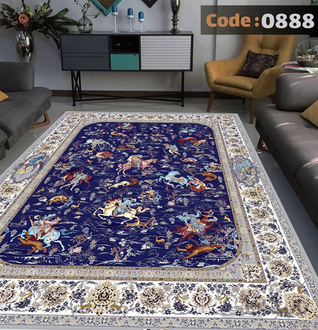 روفرشی طرح مینیاتوری زمینه سرمه ای