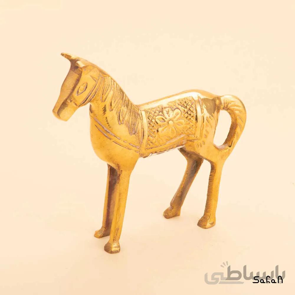 مجسمه برنجی طلایی مدل اسب ایستاده