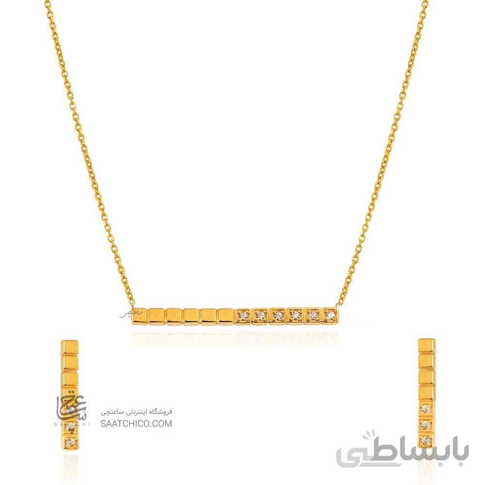 نیم ست طلا طرح شوپارد مدل نگین دار کد CS349