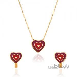 نیم ست طلا کودک طرح قلب کد KS106