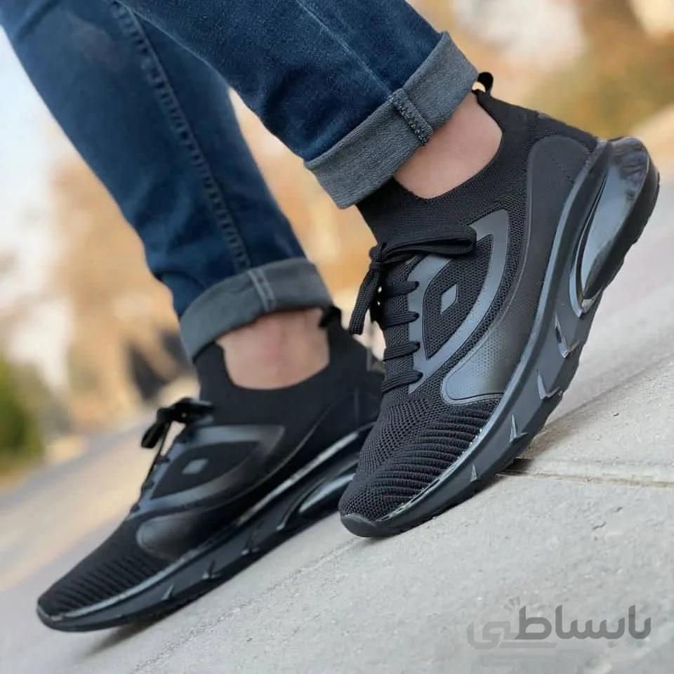 کفش کتانی جورابی مردانه مشکی 41