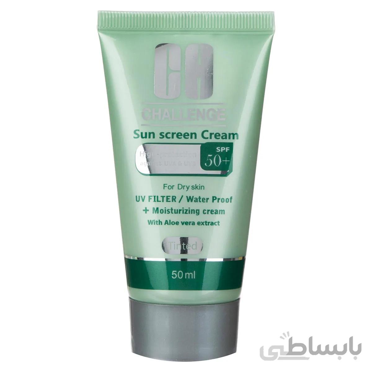 کرم ضد آفتاب چلنج مدل Tinted For Dry Skin SPF50 حجم 50 میلی لیتر – رنگی