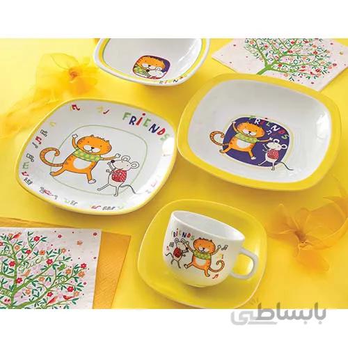 چینی زرین سرویس 5 پارچه کودک طرح دوستان