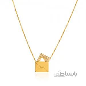 گردنبند طلا طرح پاکت نامه کد CN457