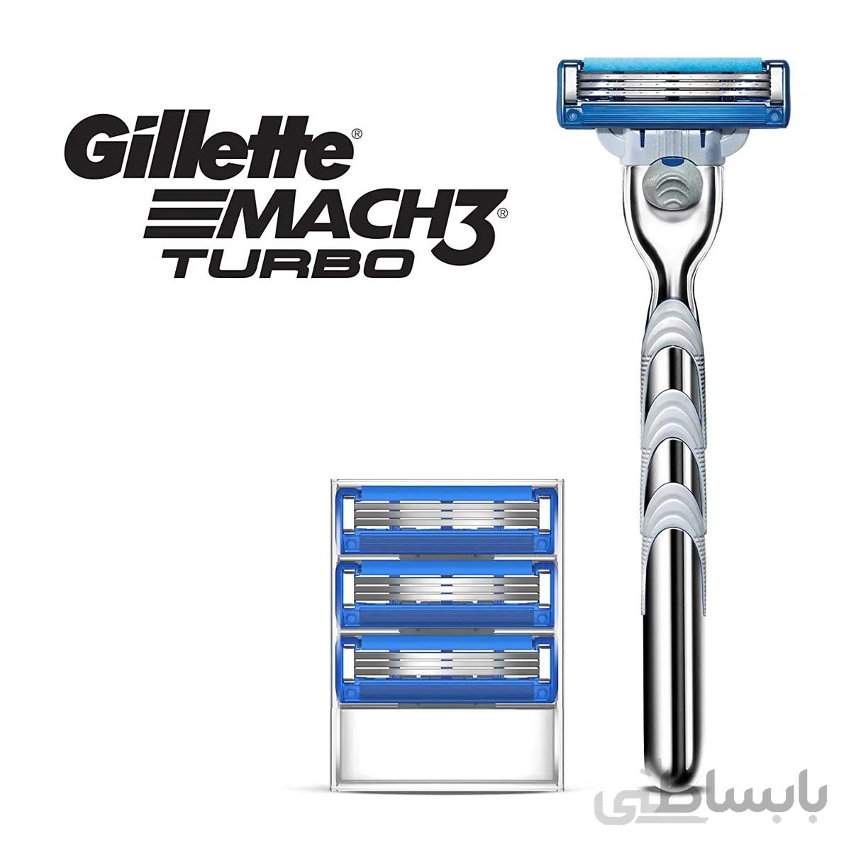 خودتراش مچ تری مدل توربو به همراه دو یدکgillette mach3 turbo