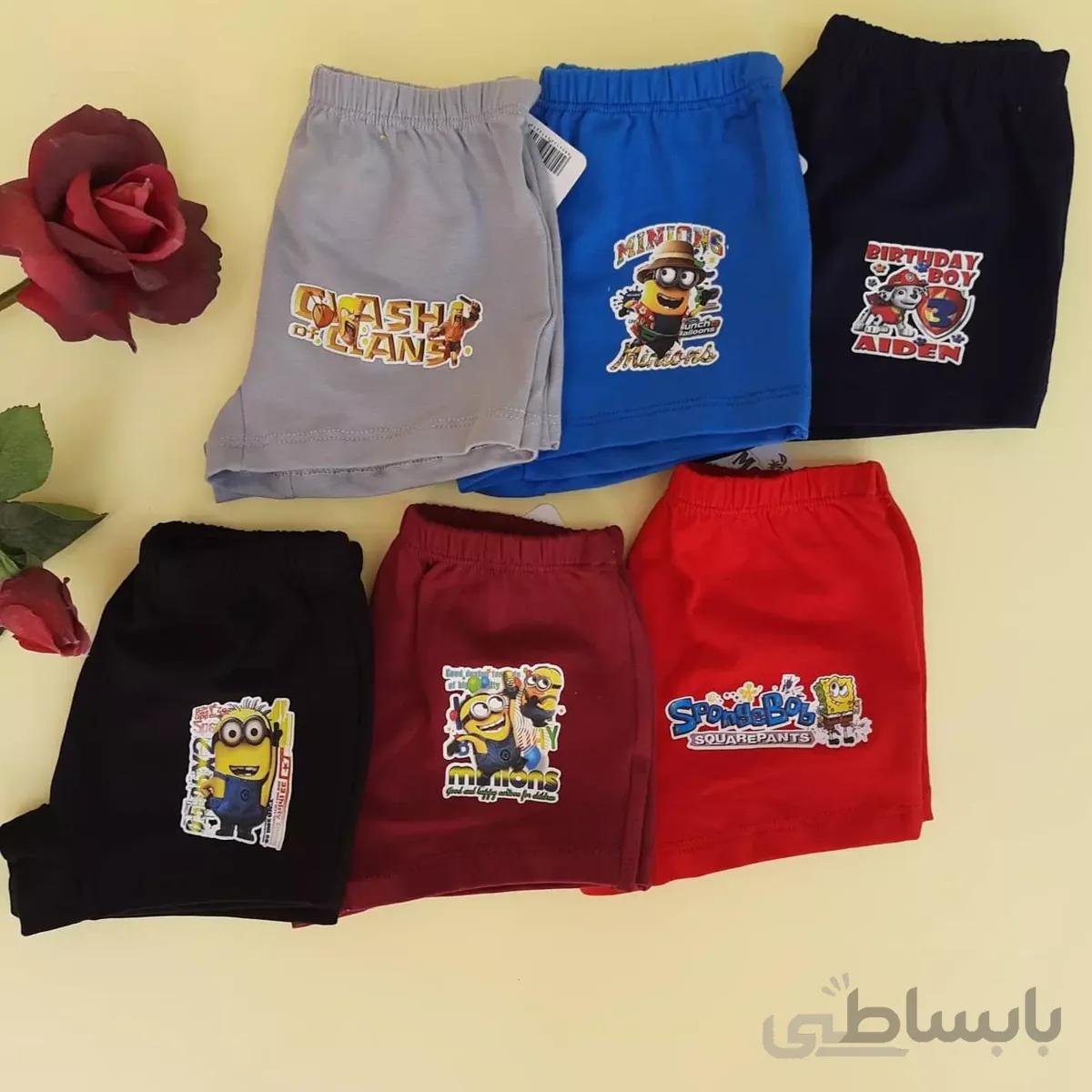 شورت پا دار پسرانه نخی s.m و L وxl. 2xl S