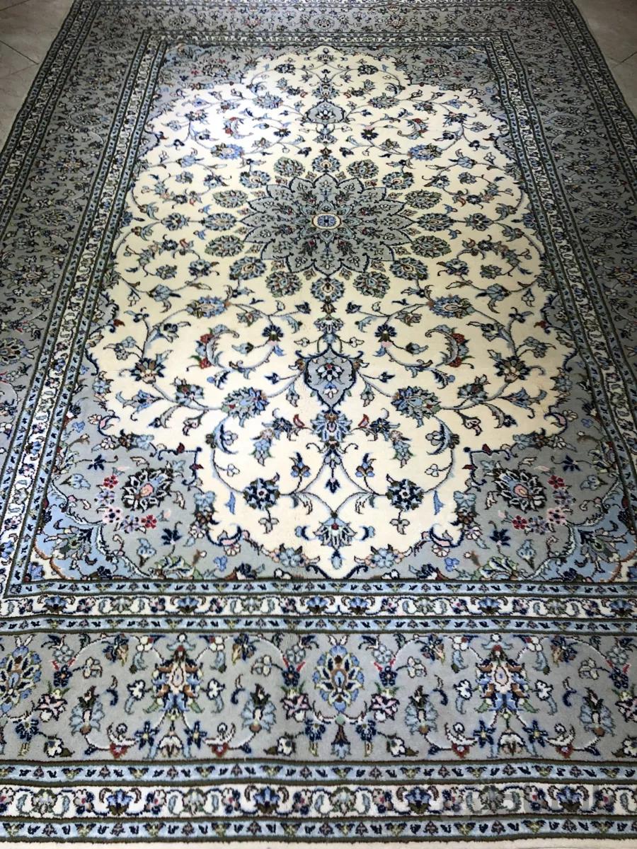 فرش دستباف جفت ۶ متری کاشان کرم