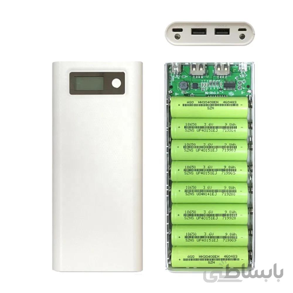 کیس پاوربانک 8 باتری مدل S8 با ورودی Micro – Type-C و دو خروجی USB