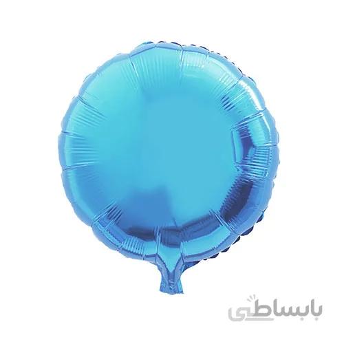 بادکنک فویلی گرد براق آبی کم رنگ