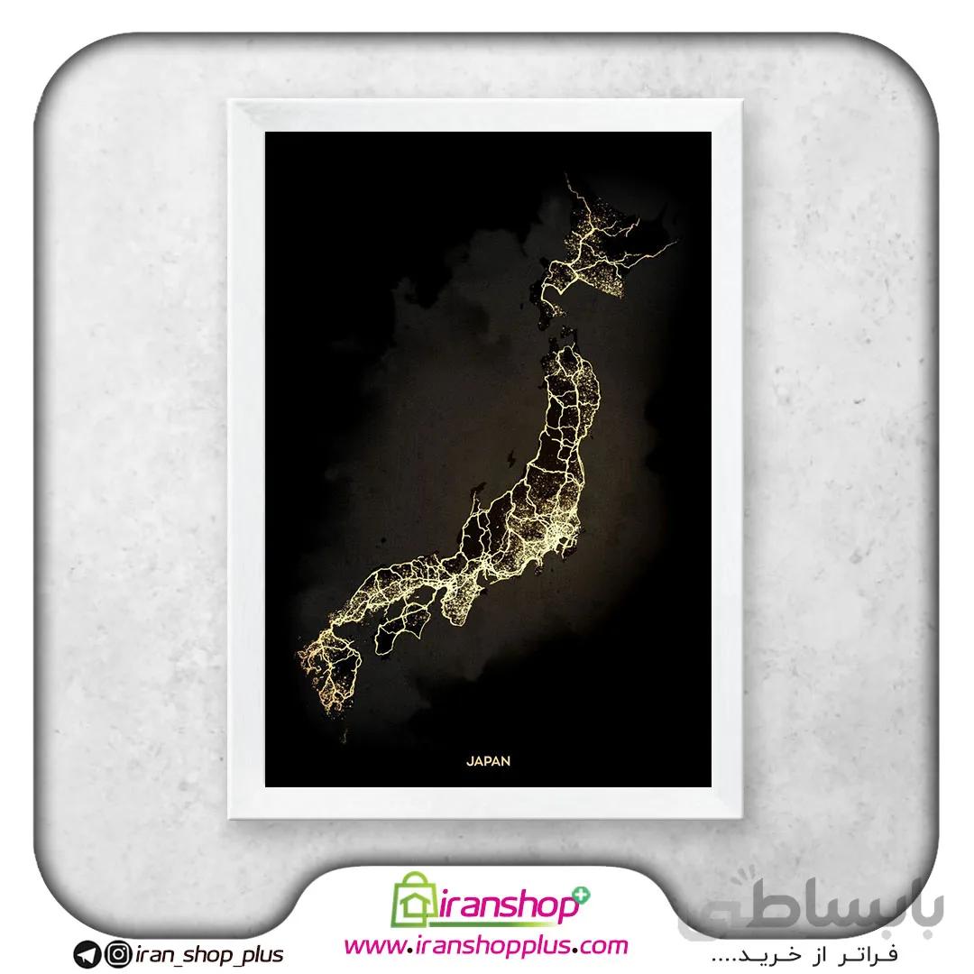 تابلو نقشه کشور ژاپن با تم Retina light