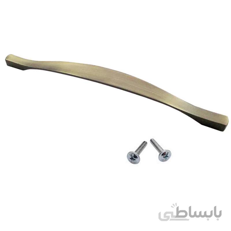 دستگیره کابینت دوپیچ زیتونی فلزی مدل G140 طول 22 سانتیمتر