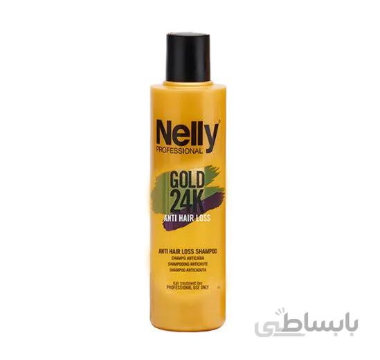 شامپو ضد ریزش Gold 24K نلی 300 میلی لیتری ا -