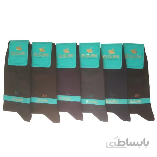 ست جوراب مردانه طرح ساده تیره ست 6 تایی کد ph186