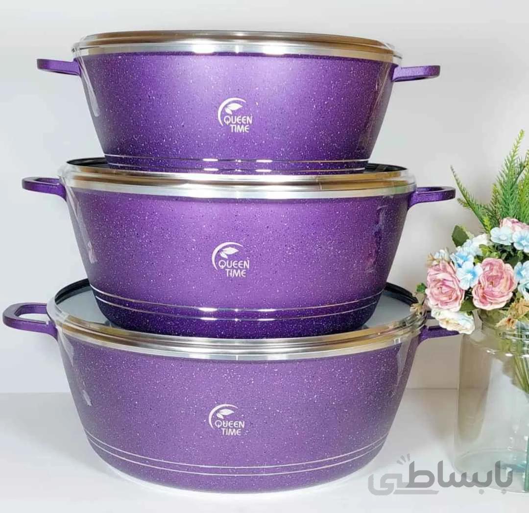 سرویس قابلمه 6 پارچ طرج چدن بنفش دیاموند