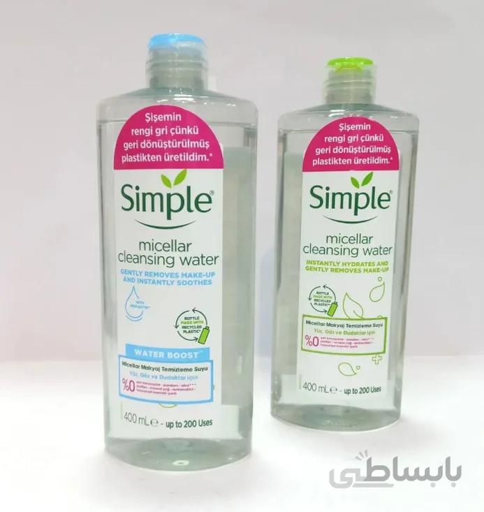 میسلارواتر (آب پاک کننده آرایش صورت) سیمپل مدل GENTLY REMOVES حجم 400 میلی لیتر