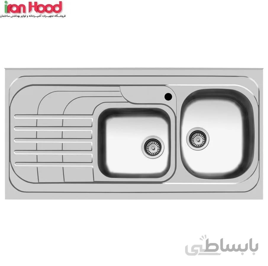 سینک ظرفشویی روکار اخوان ا Akhavan Double Bowl Sink 74
