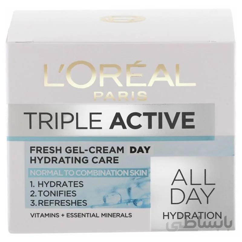 ژل کرمی آبرسان لورآل مدل Triple Active حجم 50 میل