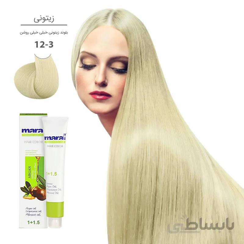 رنگ موی مارال 100 میل 12.3-بلوند زیتونی خیلی خیلی روشن