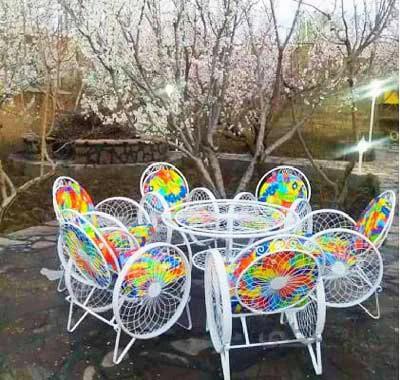 مبل باغی فلزی مدل گلبرگ