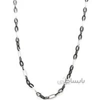 زنجیر حلقه ای درشت استیل رنگ نقره ای ومشکی STAINLESS STEEL