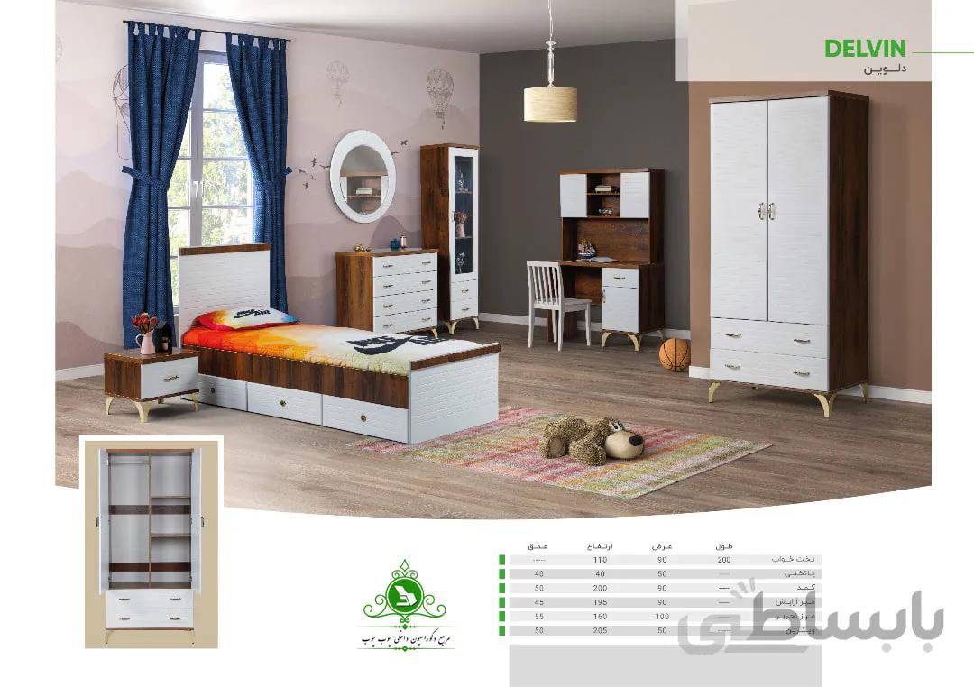 تخت خواب یک نفره مدل دلوین