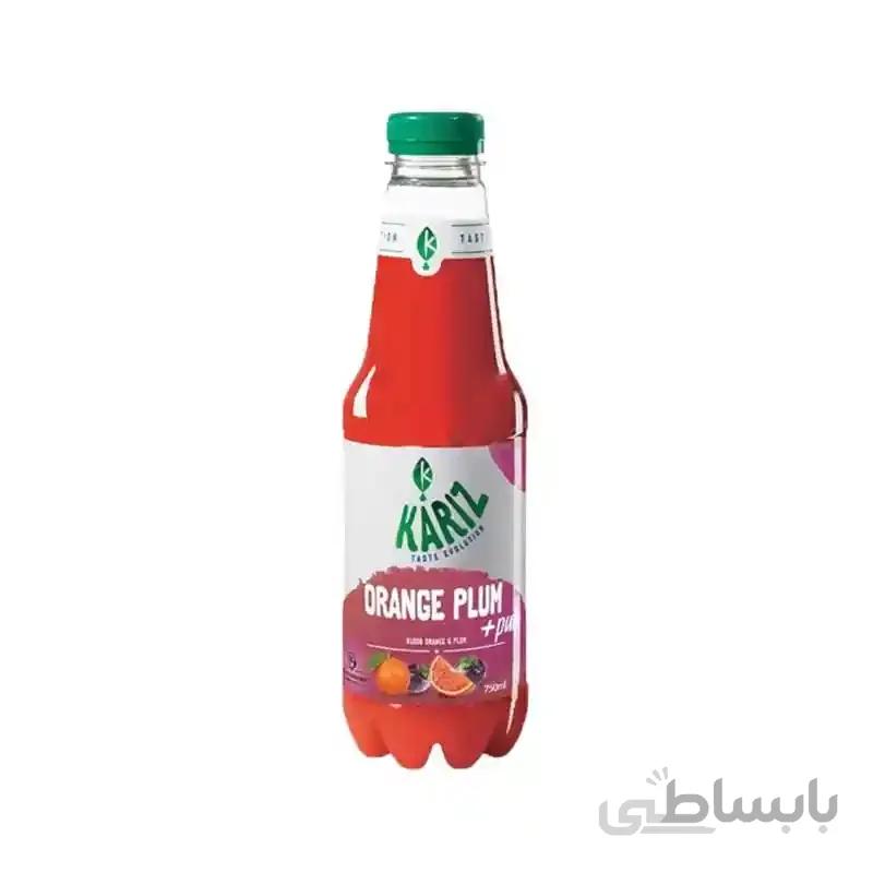 آبمیوه پرتقال خونی و آلو قرمز کاریز ۷۵۰ میلی لیتر