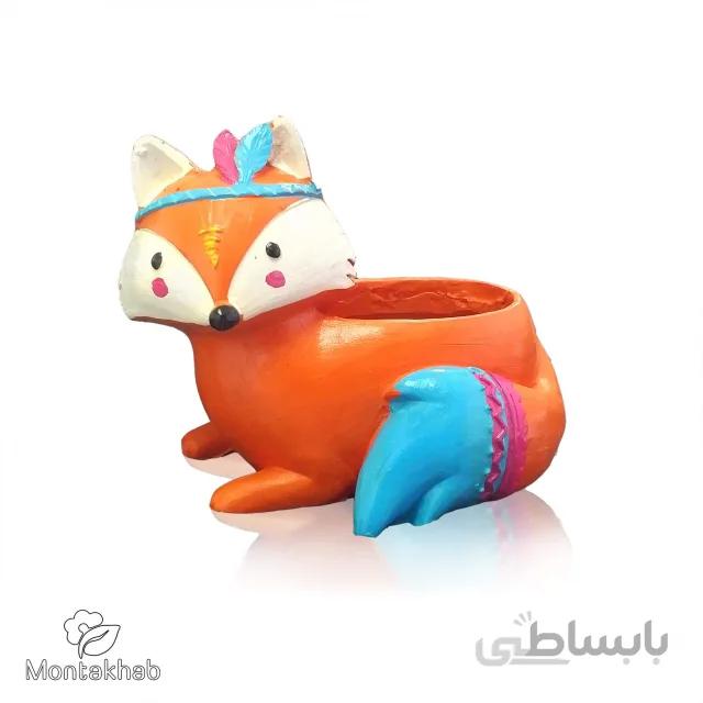 گلدان پلی استر طرح روباه ارتفاع 9 سانتی متر