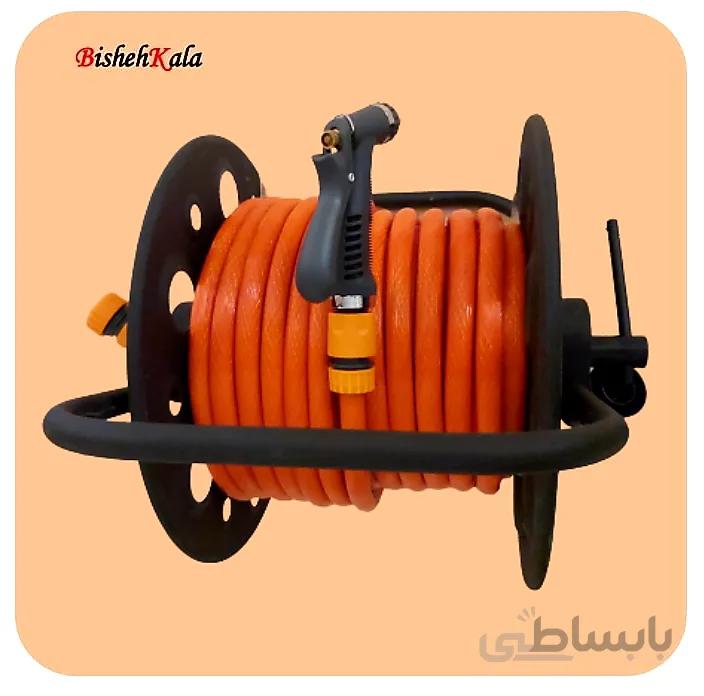 شیلنگ حلقه کن فلزی با ۲۰ متر شیلنگ و پک آب پاش
