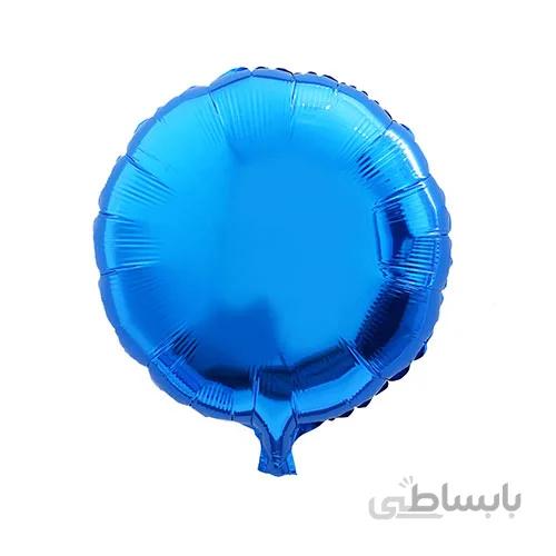 بادکنک فویلی گرد براق آبی پررنگ