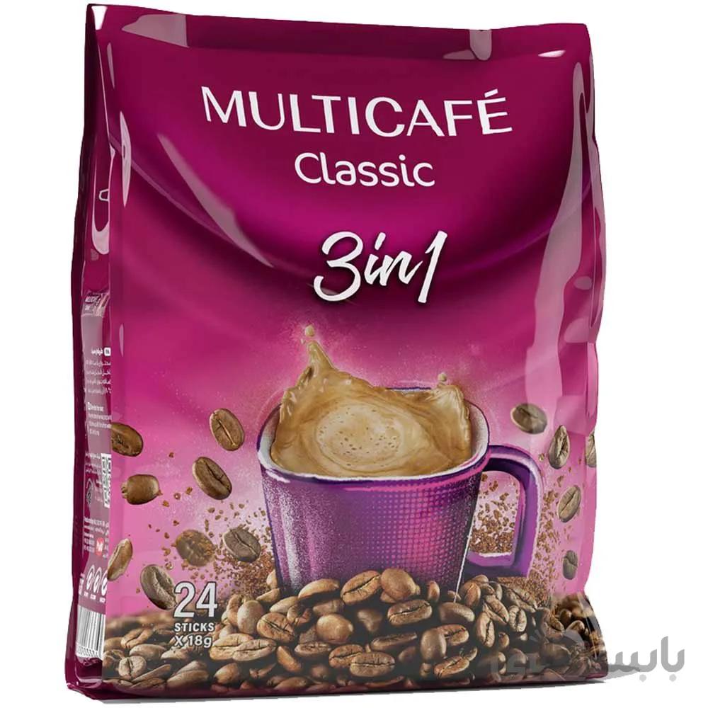 بسته 24 عددی کافی میکس 1*3 مولتی کافه کلاسیک 18 گرمی ا -