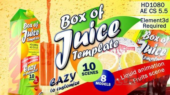 پروژه آماده افترافکت : تیزر تبلیغاتی آب پرتقال Box Of Juice Template 15577952