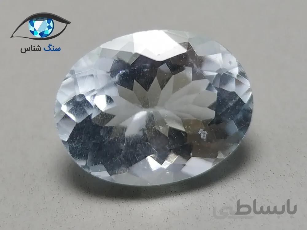 نگین آکوامارین بیضی طبیعی 1.73 قیراط