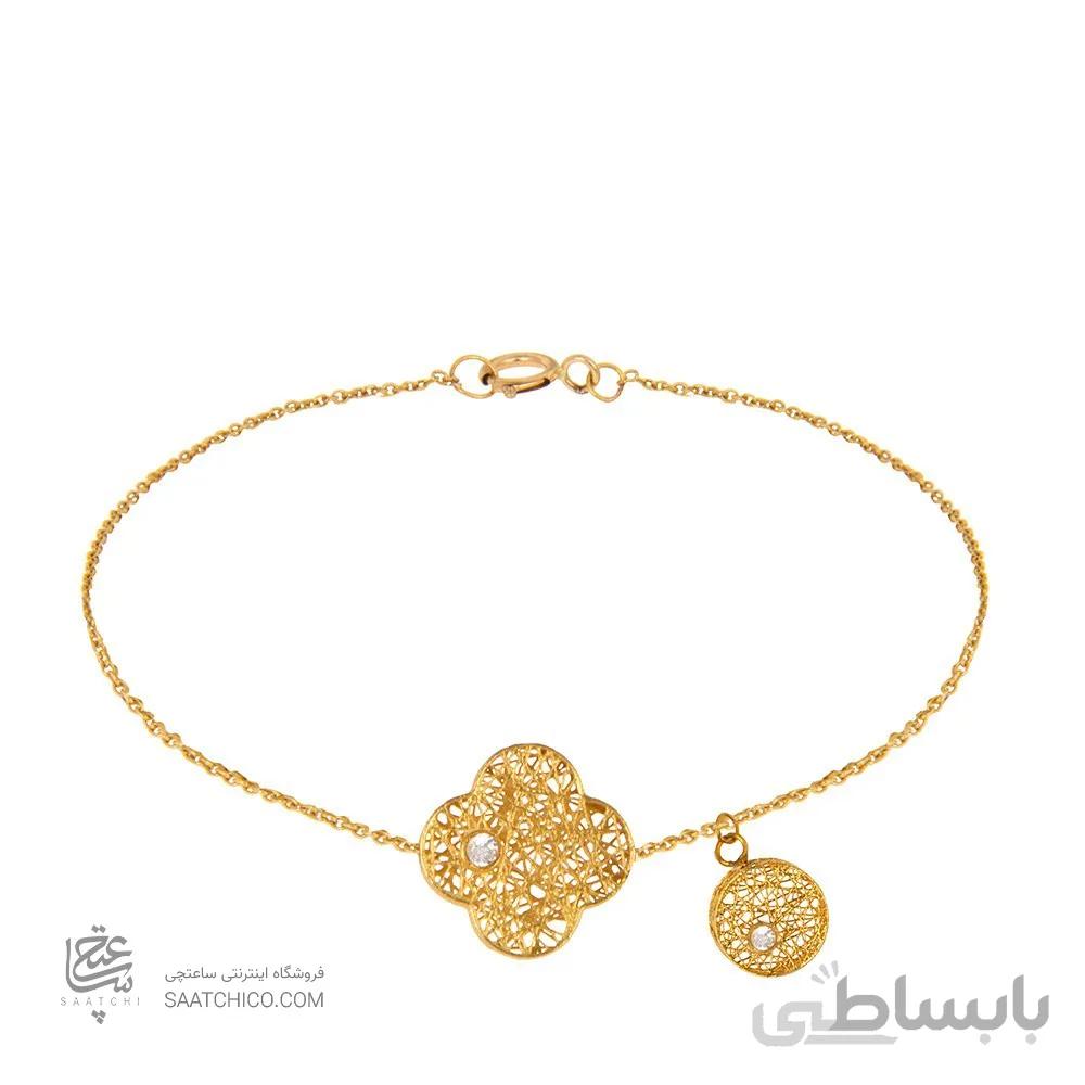 دستبند طلا زنانه طرح ونکلیف و دایره کد CB336