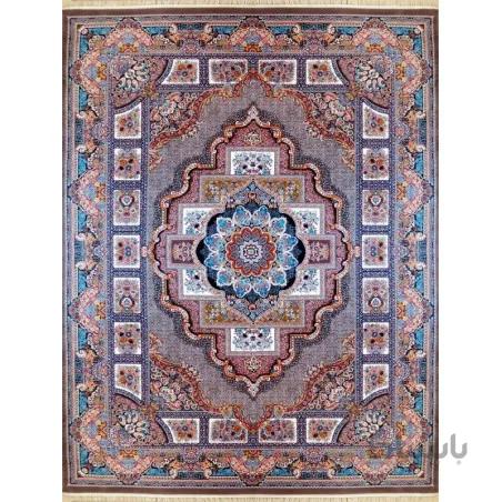 فرش ماشینی کاشان طرح حوض نقره نسکافه ای