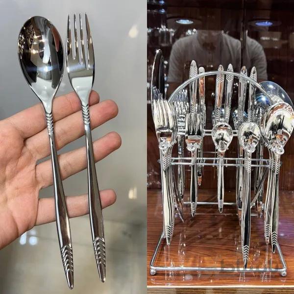 سرویس قاشق چنگال استیل 6نفره