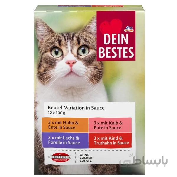 پوچ گربه دین بستس با 4 طعم متفاوت به صورت خورشت – DM Dein Bestes