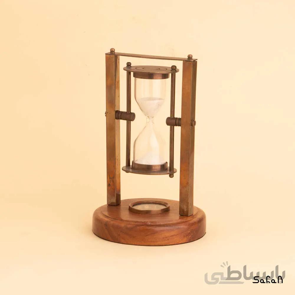 ساعت شنی برنجی و چوبی