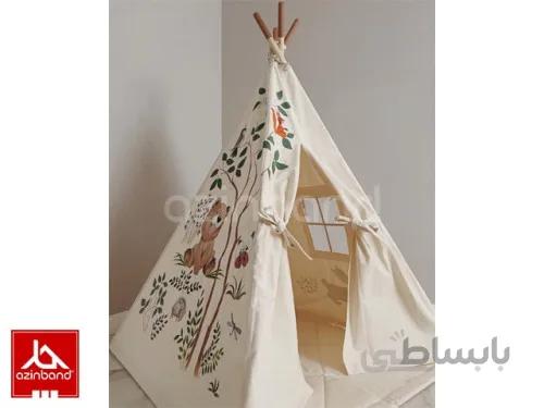 چادر سرخپوستی طرح خرس مهربان ا با پارچه صددرصد پنبه و نقاشی با دست