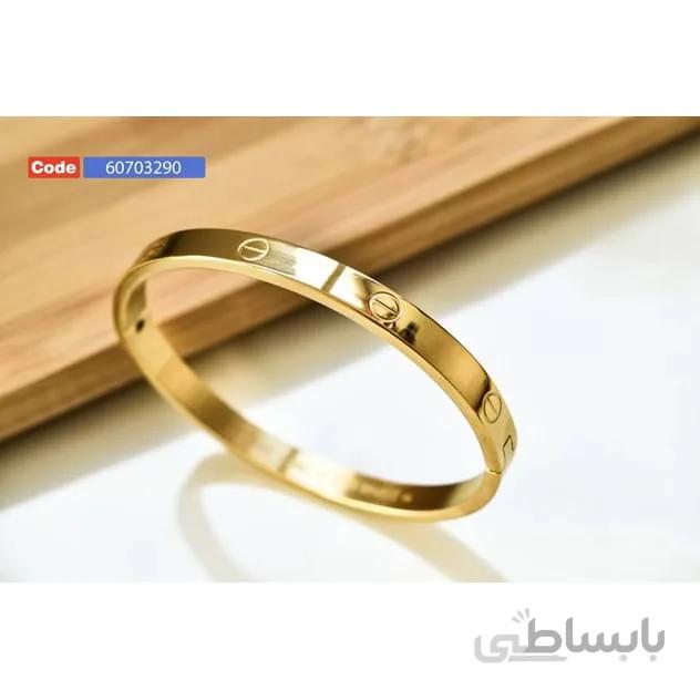 النگوی دستبندی بلغاری استیل (طلایی)